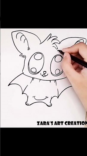 How to draw a cute bat| simple and easy| #short