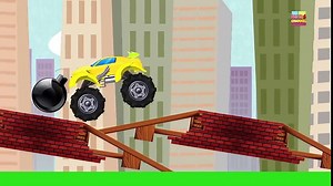 Tv cartoons movies 2019 monster truck   stunts and chase   kids video