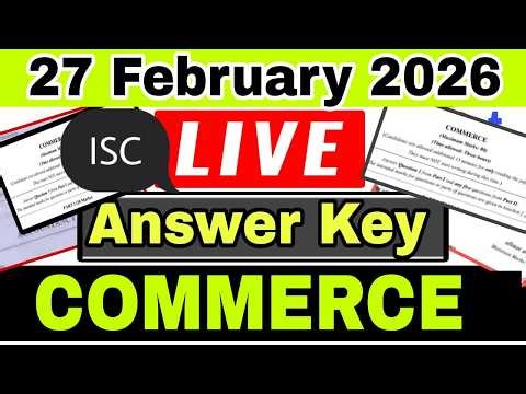 ISC 12th Commerce paper Solution 2026 | ISC Commerce exam solution 2026 LIVE ISC 12th Economics2026