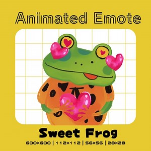 Animated emotes Sweet frog: Instant Download