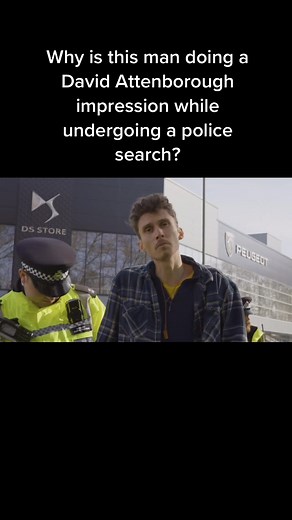 Cameron Impersonates David Attenborough Being Searched by Police