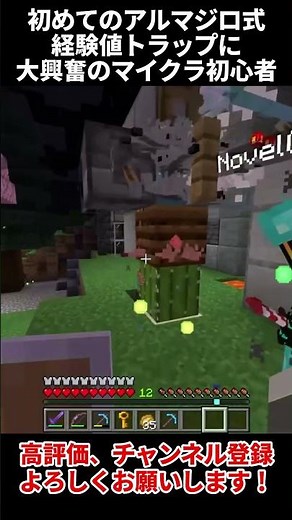 初めてのアルマジロ式経験値トラップに大興奮のマイクラ初心者【マインクラフト/Minecraft】 #ゲーム実況 #shorts