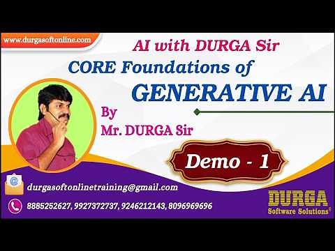 AI with DURGA Sir || CORE Foundations of GENERATIVE AI tutorials || Demo - 1 || by Mr. DURGA Sir