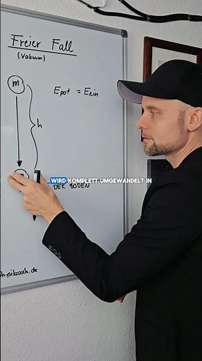Warum landen Hammer ⚒️ und Feder 🪶 gleichzeitig auf dem Boden? (Freier Fall) #physik #mechanik
