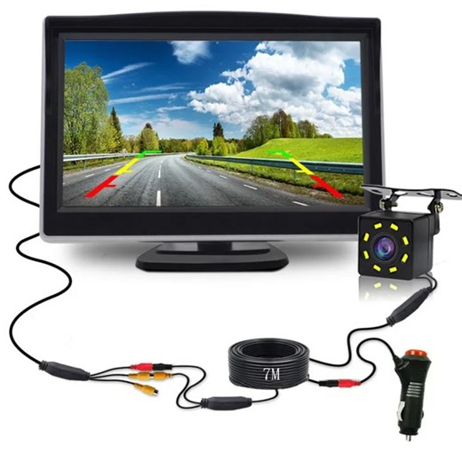 Easy Installation Rear View Backup Camera 4.3/5 Inch Car LCD Monitor for Vehicle Van Night Vision Reverse Video Parking | Lazada PH