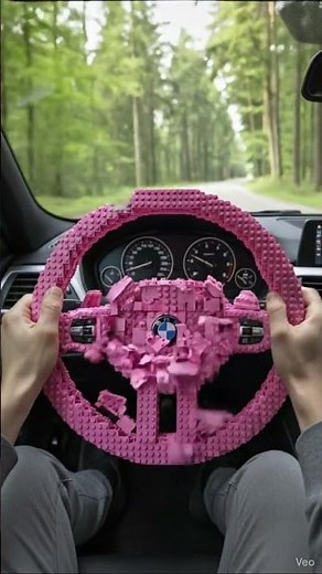 Pink LEGO BMW Steering Wheel - Will It Snap or Steer? (POV)
