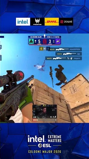 woxic INSANE 1v3 — no-scope HEADSHOT for the win #esl #colognemajor #cs2