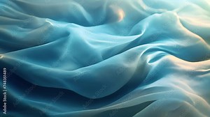 Closeup of billowing fabric layers resembling rolling waves of the ocean.