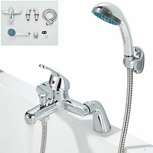 Thermostatic Luxury Bathroom Chrome Sink Bath Filler Bar Tap Shower Mixer Valve  | eBay UK