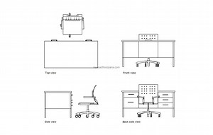 Teachers Desk - Free CAD Drawings