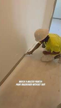 Watch as master painter demonstrates how to paint baseboard without tape #master #painter #painting
