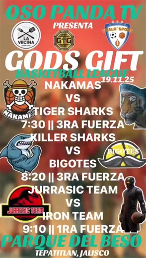 PARTIDOS || 19.11.25 GODS GIFT BASKETBALL LEAGUE #GodWon #basketball #nba #jesus #faith