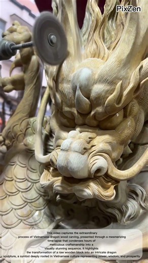 Breathtaking Vietnamese Dragon Wood Carving Time-Lapse