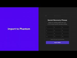 How to import your wallet to Phantom