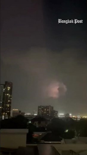 Continuous lightning strikes over Bangkok