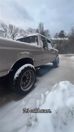 7.3 Powerstroke Cold Start #powerstroke #diesel #coldstart #cummins