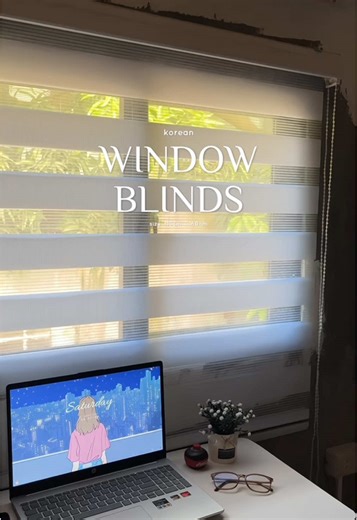 romanticizing my weekend morning with these window blinds in white ☀️ #windowblinds #koreanblinds #rollerblinds #roomdecor #cozyhome
