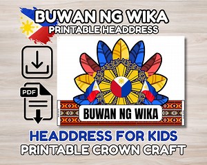 Buwan Ng Wika Headdress: Filipino Costume Crown - Printable Paper Craft (PDF Download - Etsy