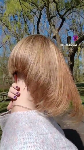 Bob haircut shaved nape ‪@BlondeShave‬ #bobcut #headshave #haircut
