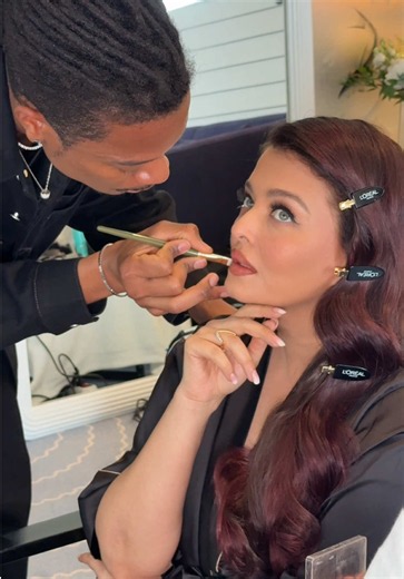 Under the expertise of Harold James and Stéphane Lancien, yesterday Aishwarya Rai was getting ready for her red carpet 💫 #cannes2026 #lorealparis