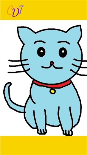 How to Draw a Cute Cat 🐱✨ | Easy Cat Drawing for Kids #Shorts