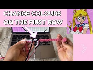 How to change colours on the first row | starting tapestry crochet graphs! | crochet tutorial