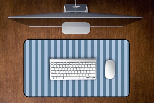 Blue Vertical Stripe Desk Mat Minimal Striped Mouse Pad Aesthetic Blue Desk Setup Soft Neoprene Keyboard Mat Coastal Scandinavian Workspace - Etsy