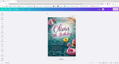 Editable Pool Party Invitation, Summer Birthday Pool Invite, Kids Swimming Party Template, Printable Pool Birthday Invite, Instant Download - Etsy