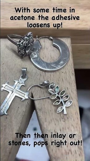 How To: Remove Inlay or glued stones from Silver! #diy #metalsmith #thecolorfulmetalsmith #inlay