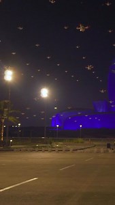 1,100 LED drones are landing after a drone show in Saudi Arabia | Lumasky Drone Show