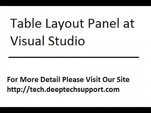 DeepTechSupport : Table layout Panel