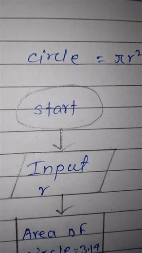 Solve flowchart Area of circle #shorts #knowledge computer