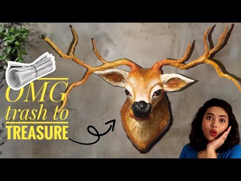 Deer head wall decor/ Spring home decor 2024/Cardboard crafts/Paper craft