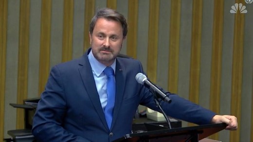 Openly gay Prime Minister Xavier Bettel delivers remarks at U.N.