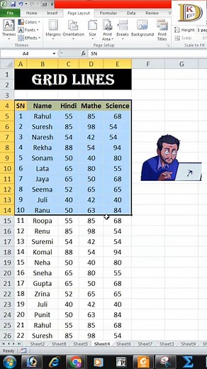 Gridline in Excel || Border in Excel || Excel Data Entry Tricks #pageborder #gridlines #border #exceldataentrywork #shorts #trending #basicexcel #advanceexcel #love | DK TECH