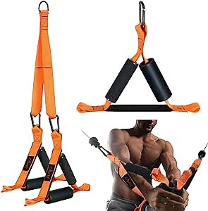Exercise Handles Cable Machine Attachments D Handles, with Fat Grips Triceps Rope Cable Attachment for Gym. Triceps Extension Bicep Back Workout Equipment Home Gym Accessories