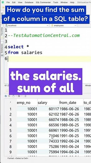 SQL Interview Question - How To Find The Sum of a Column in a SQL Table? #sqlqueries #sql