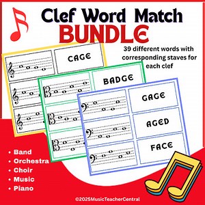 Treble, Alto & Bass Clef Flash Cards – Note Reading & Music Staff Practice