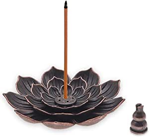 Incense Holder-Detachable Incense Stick Holder-Cone Incense Holder-Alloy Lotus Holder Burner for Home Fragrance Decor