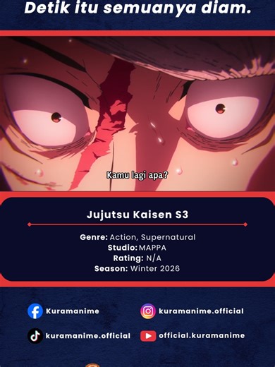 Jeritan tak terdengar, tapi sakitnya nyata ⚔️😔 🎬 : Jujutsu Kaisen S3 👉 : Nonton semua episodenya di Kuramanime! #jujutsukaisen #anime #kuramanime #action #supernatural #animeindonesia #fyp