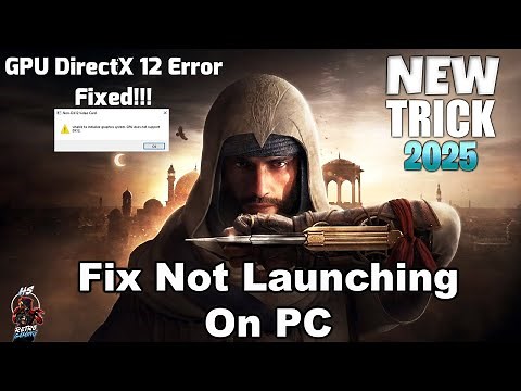 How To Fix DirectX 12 GPU Error/Issue | Assassin's Creed Mirage