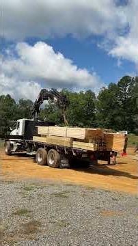 The barn has been delivered #narrowayhomestead #offgrid #delivery #barn #lumber #construction