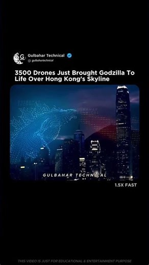 3,500 Drones Create Godzilla Over Hong Kong 😱