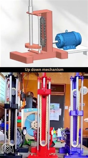 How an Up-Down Mechanism Works! ⛓️ (3D vs. Real) #shorts