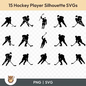 Hockey Player Silhouette SVG Bundle, Hockey Player Clipart, 15 Hockey Player Cut Files for Cricut, PNG and SVG, Vector Image Cut Files - Etsy