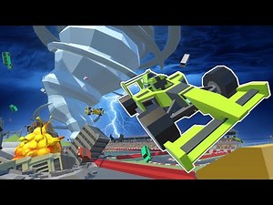 MASSIVE TORNADO Ruins F1 Race in Tiny Town VR!