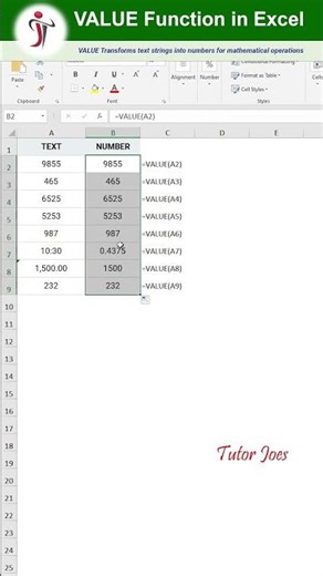 VALUE in Excel