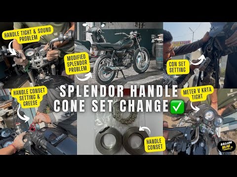 Splendor Plus Handle Cone Set Change | Bike Handle Cone Set Problem | Bike Handle Cone Set Setting ✅
