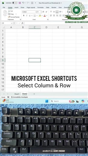 Select rows and columns like a pro in Excel ⚡ Save time with these shortcut keys! 📊⌨️ #ExcelTips