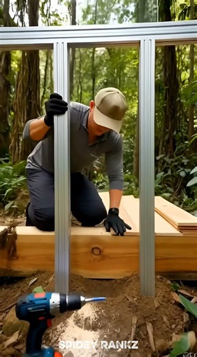 Building a Glass Cabin in the Middle of the Jungle #diy #asmr#satisfying